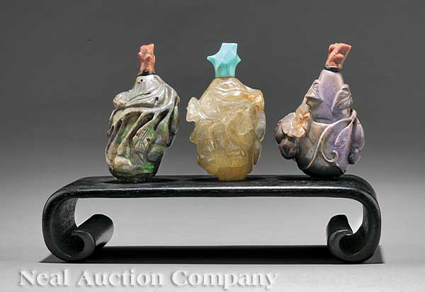 A Group of Three Chinese Hardstone 1400fb