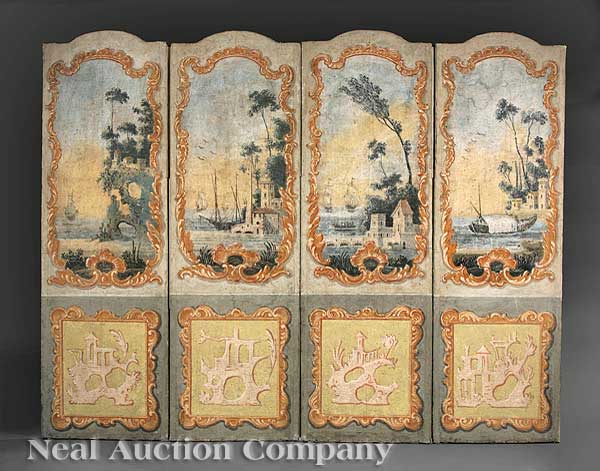 An Italian Painted Four Panel Screen 1401a3