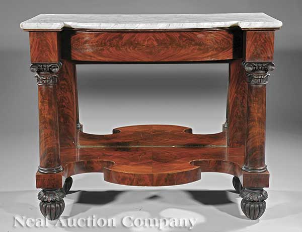 An American Classical Carved Mahogany