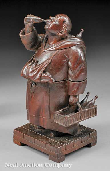 A Carved Figural Humidor late 19th