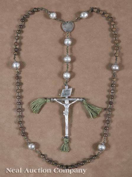 An Antique Egyptian Silver Rosary carved