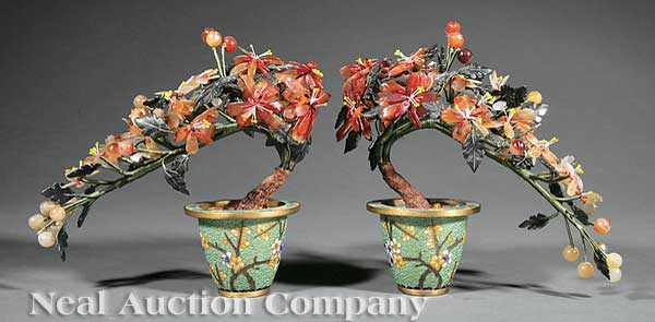 A Pair of Chinese Carved Hardstone 140228