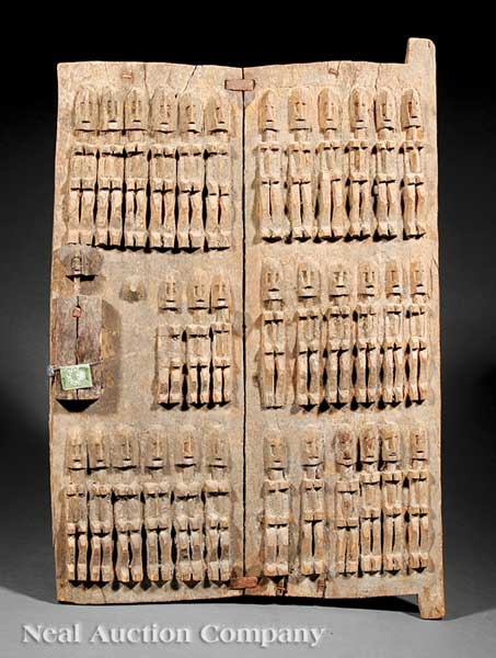 A Dogon Carved Wood Granary Door 140238