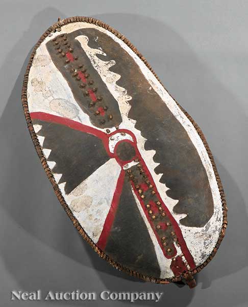 A Kenyan Painted Hide Shield probably 14023b