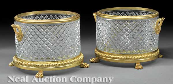 A Pair of Charles X Style Cut Crystal 14031c