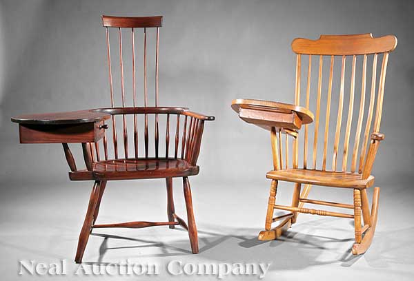 Two Antique American Maple and Mahogany