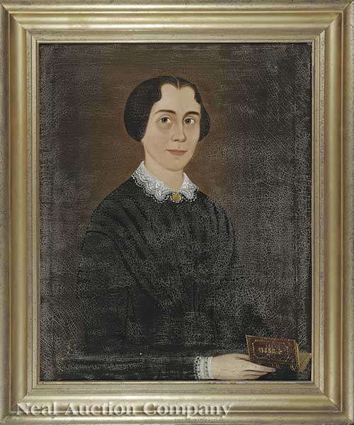 American School 19th c. Woman with