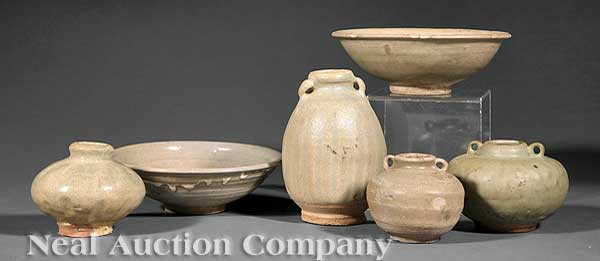 A Group of Six Early Chinese Celadon 140350