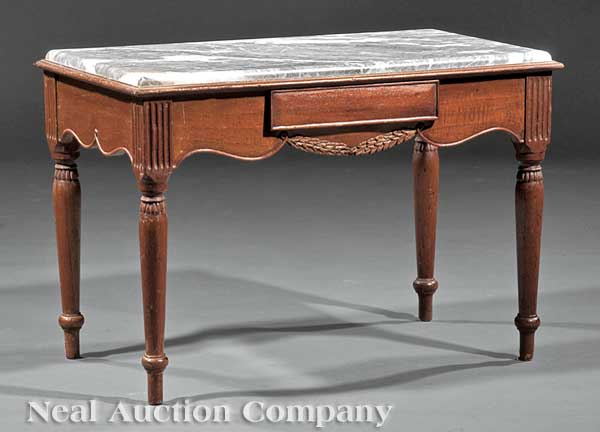 An Antique Marble and Walnut Low 140349