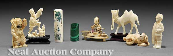 A Group of Six Japanese Ivory Okimono 140356