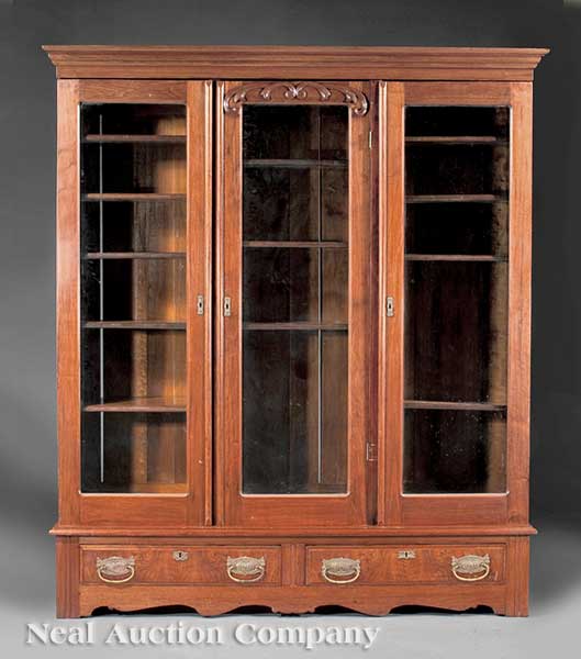 An American Eastlake Walnut Bookcase