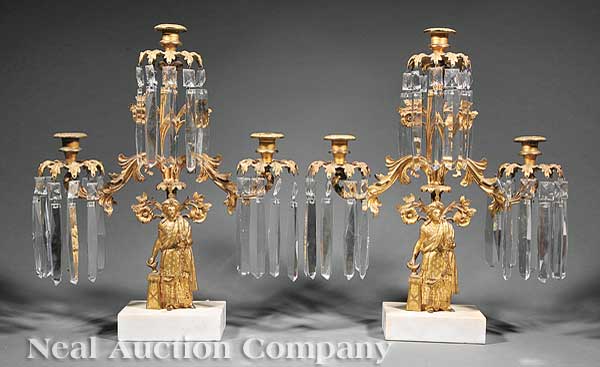 A Pair of American Gilt Brass Three Light 1403a9