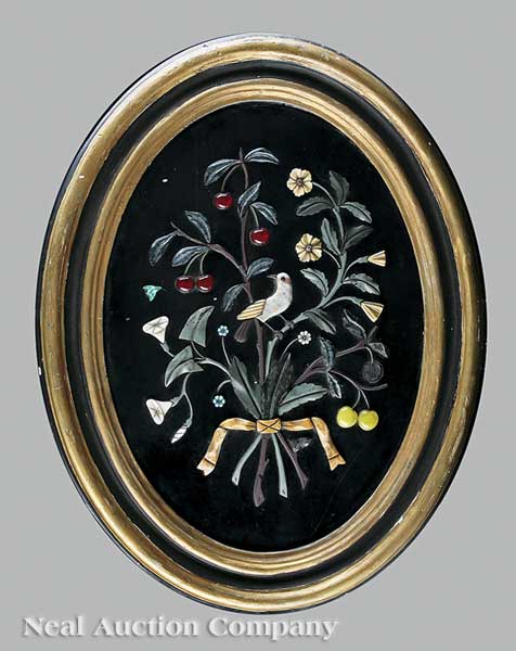 An Italian Pietra Dura Plaque oval 1403c4