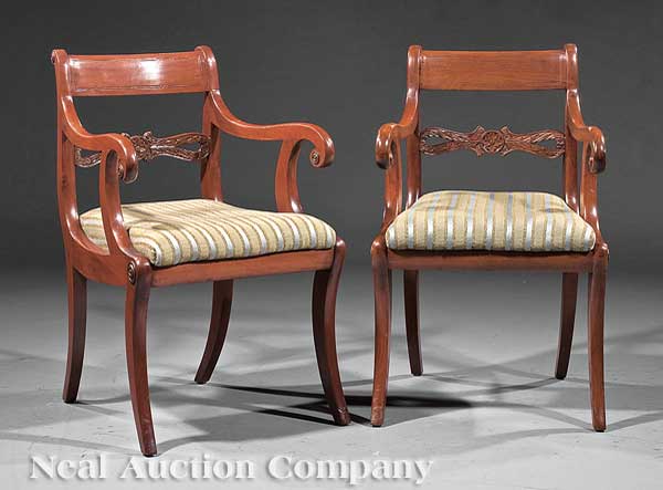 A Pair of American Classical Carved