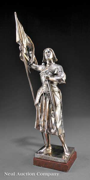 A Silvered Bronze of Joan of Arc late
