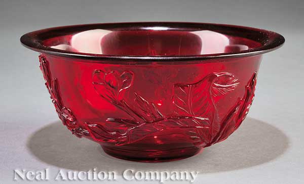 A Chinese Ruby Red Carved Glass 140451