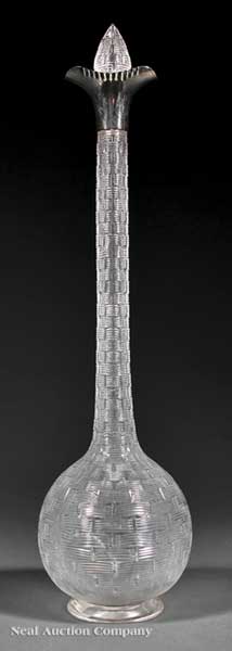 An Edwardian Cut Glass and Sterling 14047a