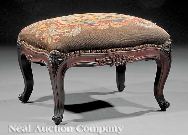 A Fine American Rococo Carved Rosewood