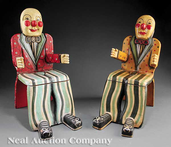 A Pair of Carved and Polychromed