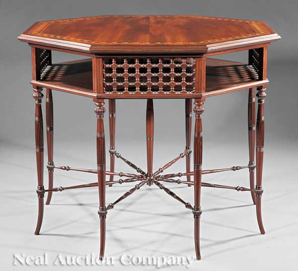 A Fine American Aesthetic Inlaid Mahogany