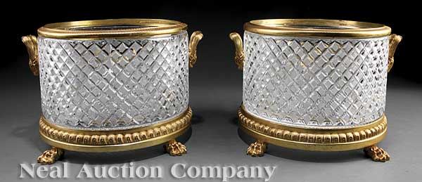 A Pair of Charles X-Style Cut Glass