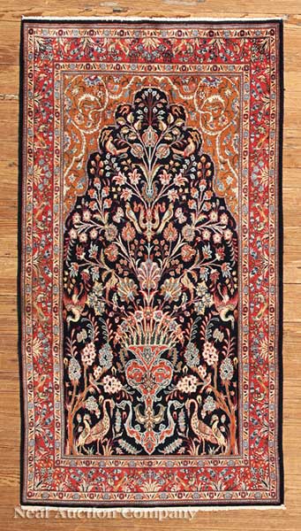 A Persian Kashan Carpet navy and 140521