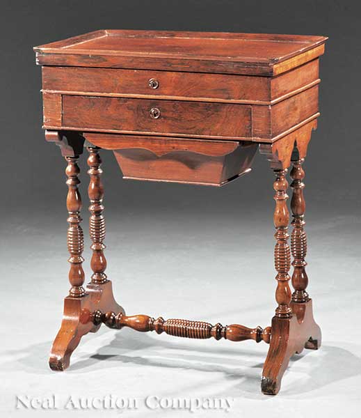 A Regency Carved Rosewood Work Table