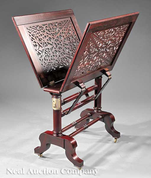 A Carved Rosewood Portfolio Stand