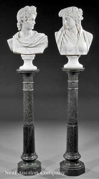 A Pair of Carrara Marble Busts 140562