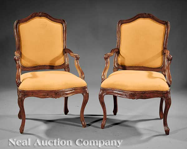 A Pair of Louis XV Fruitwood Fauteuils 140567