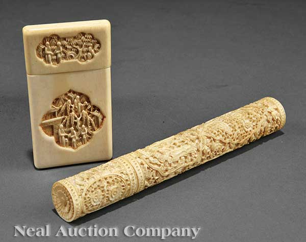 Two Chinese Ivory Cases late 19th 140587