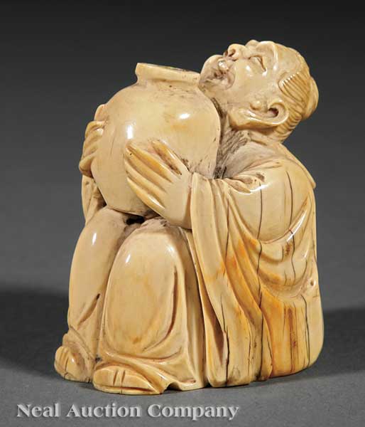 A Chinese Ivory Figure of the Drunken