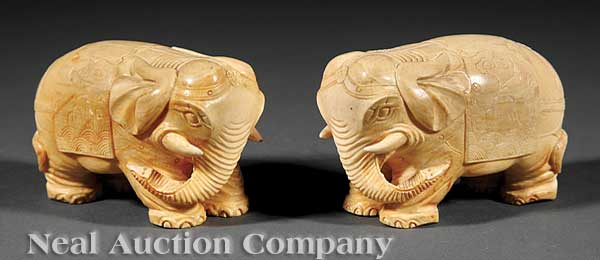 A Pair of Chinese Ivory Elephants 140584