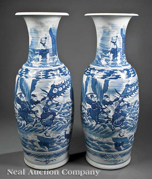 A Large Pair of Chinese Blue and