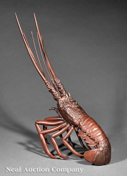 A Japanese Bronze Figure of a Lobster 1405b1