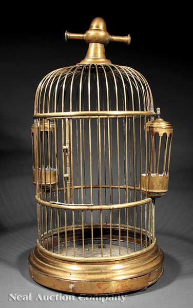 An Antique Brass Birdcage of typical 1405bb
