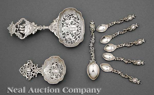 A Group of Continental Silver Spoons