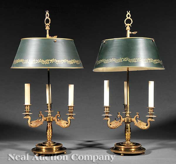 A Pair of French Three-Light Bouillotte