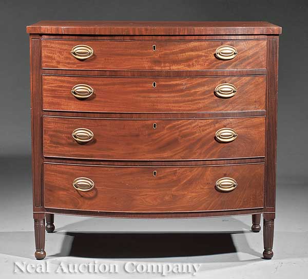 A Federal Mahogany Bowfront Chest 140605