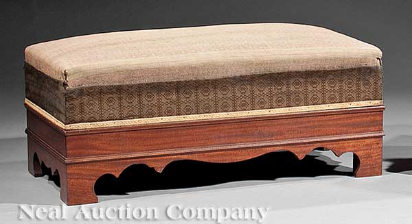 An American Carved Mahogany Bench