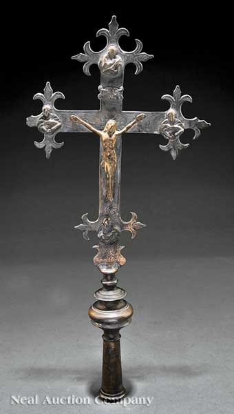 An Antique Continental Bronze Processional 14068b