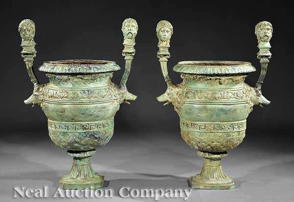 A Pair of Neoclassical-Style Patinated