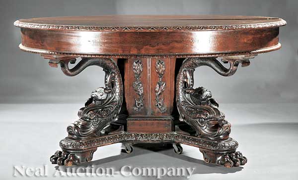 A Fine American Carved Walnut Banquet