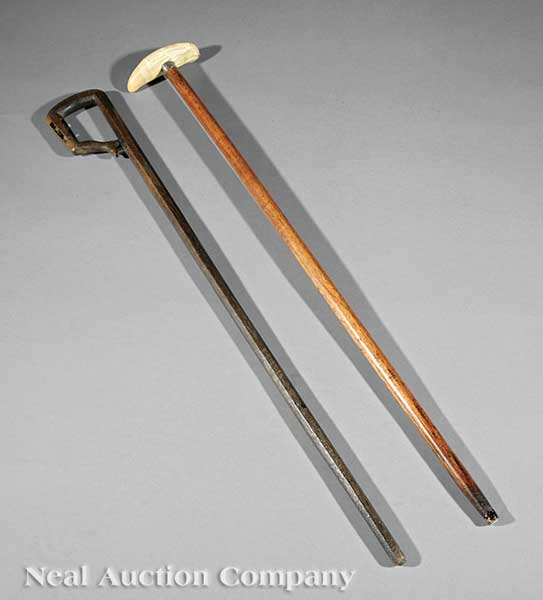 Two Antique Canes 19th c. one with