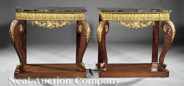 A Pair of Regency-Style Carved and Gilded