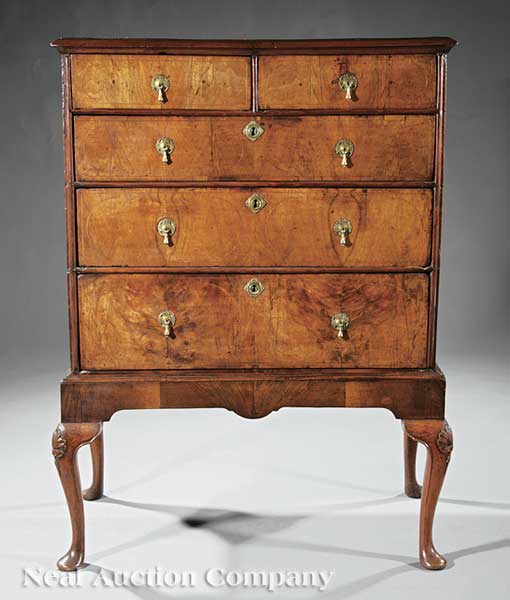 A George I Inlaid Walnut Chest on Stand 14084d