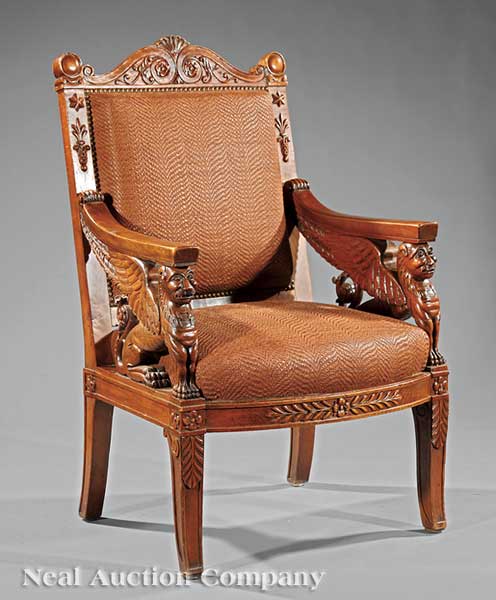 A Fine American Carved Maple Armchair 14085b