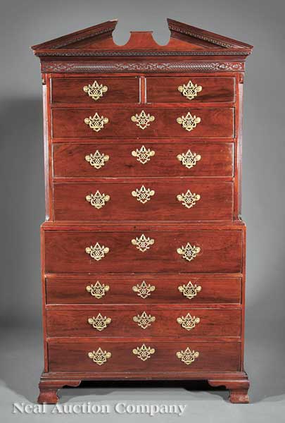 A George II Carved Mahogany Chest on Chest 14086f