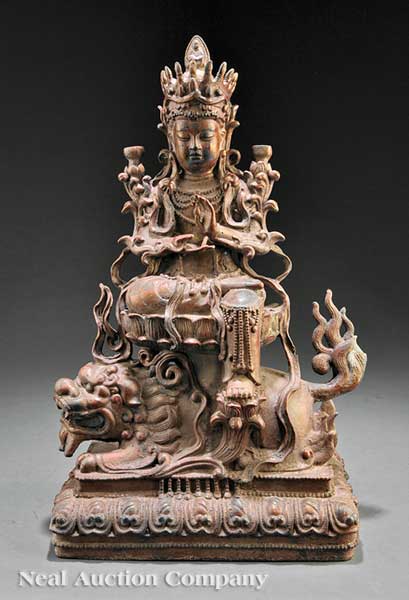 A Chinese Bronze Figure of Manjushri 140890