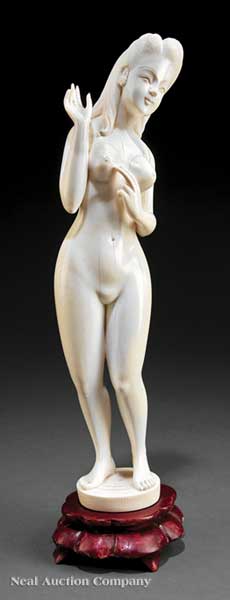 A Chinese Ivory Figure of a Standing 1408aa